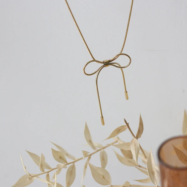 AMANDA Kanten strik gouden 18k geplateerde ketting