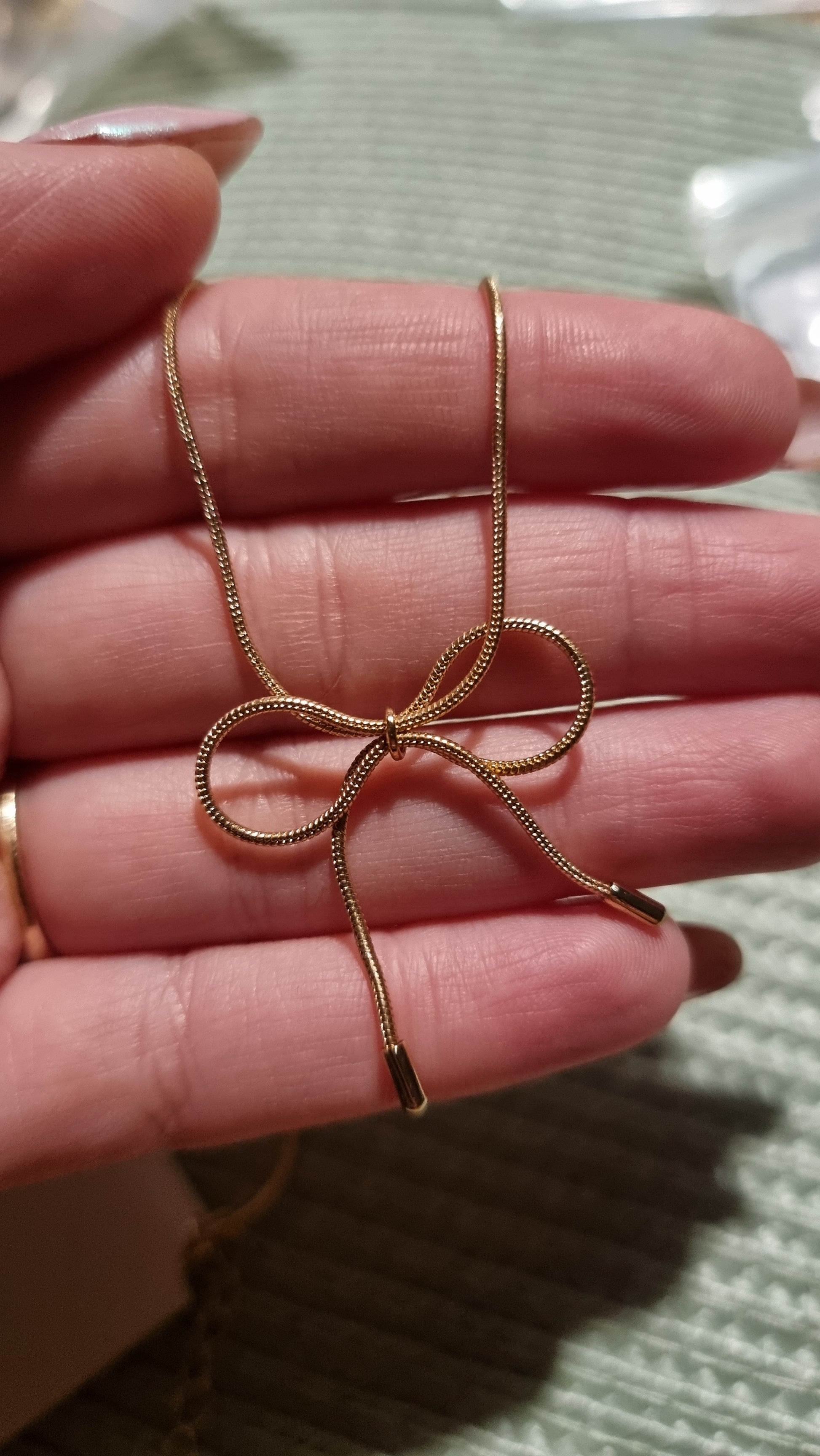AMANDA Kanten strik gouden 18k geplateerde ketting