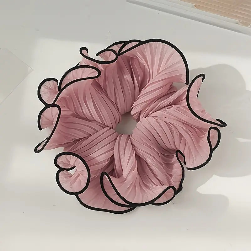 XL gigantische Rose Chic stoffen scrunchies – Elegante en minimalistische haarelastiekjes voor alledaagse glamour