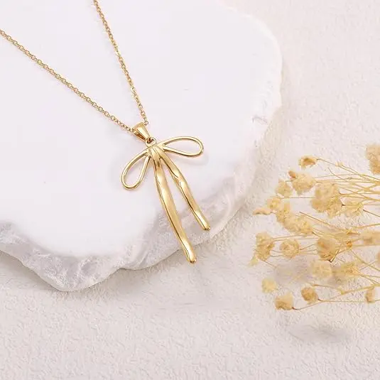Schattige strik gouden 18k geplateerde ketting