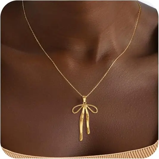 Schattige strik gouden 18k geplateerde ketting