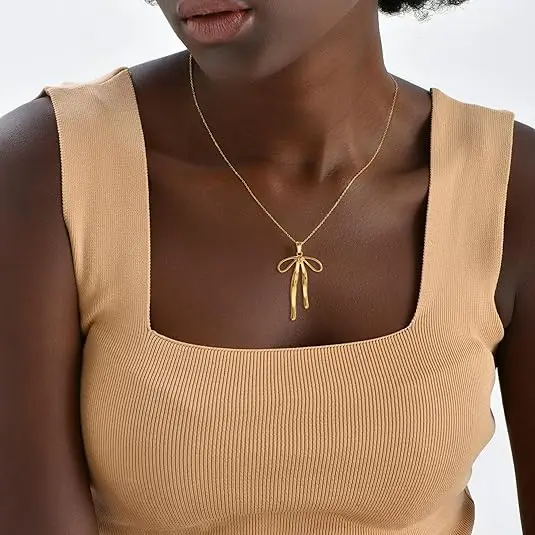 Schattige strik gouden 18k geplateerde ketting