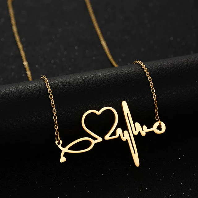 Heartrate gold 18k platted necklace