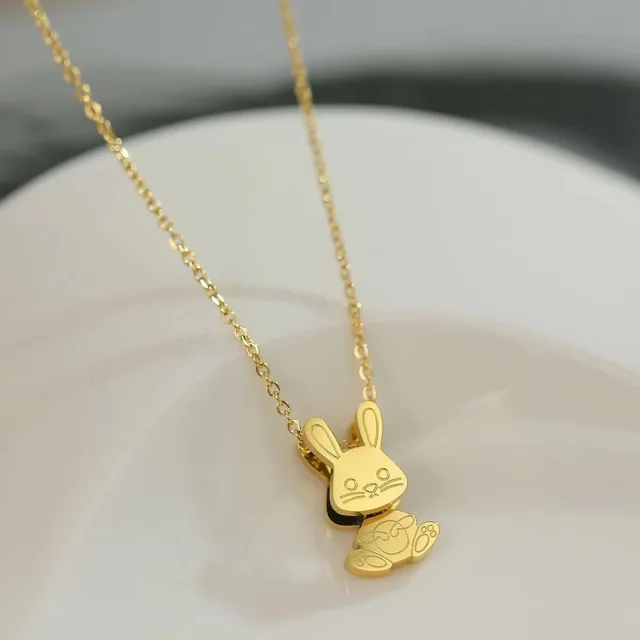 Charming Bunny Pendant 18K Gold-Plated Necklace