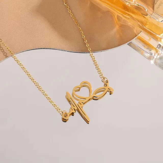 Heartrate gold 18k platted necklace