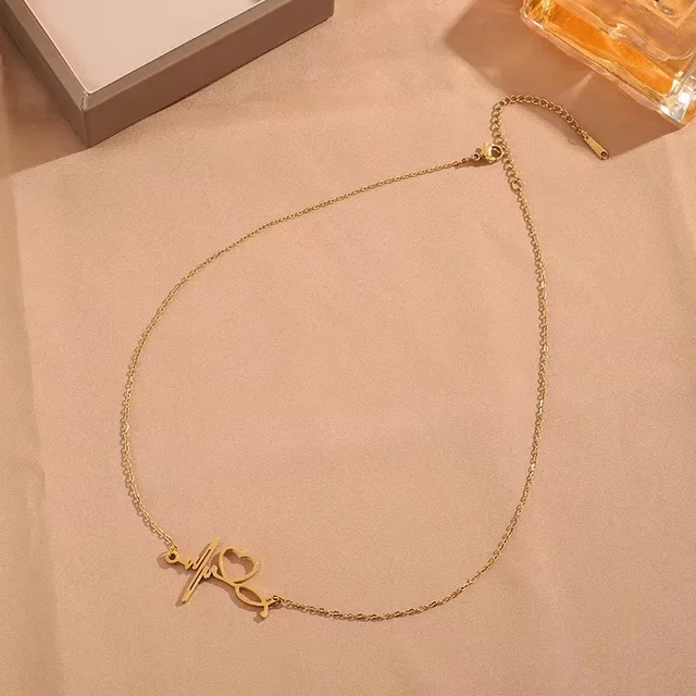 Heartrate gold 18k platted necklace