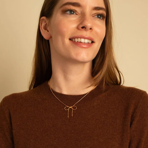 AMANDA Kanten strik gouden 18k geplateerde ketting
