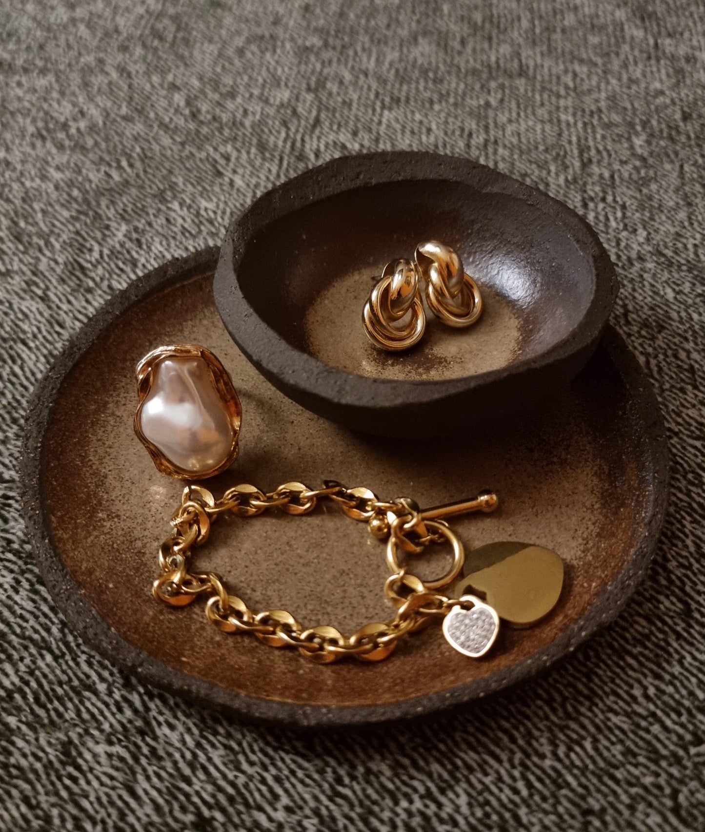 ELISABETH Barokke Parel Verstelbare Gouden Ring