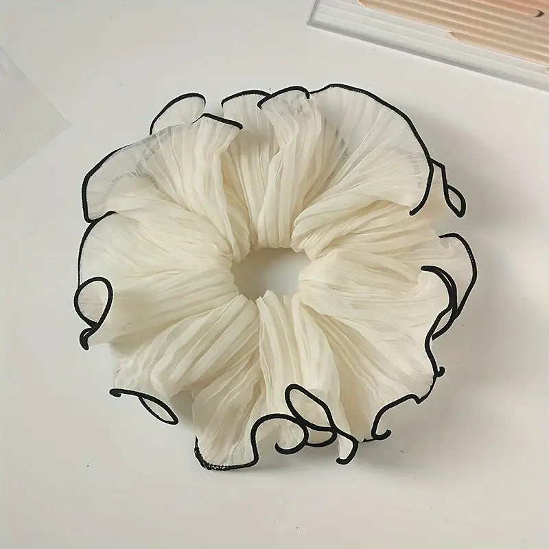 XL gigantische ecru chique stoffen scrunchies – elegante en minimalistische haarelastiekjes voor alledaagse glamour (kopie) (kopie) (kopie)