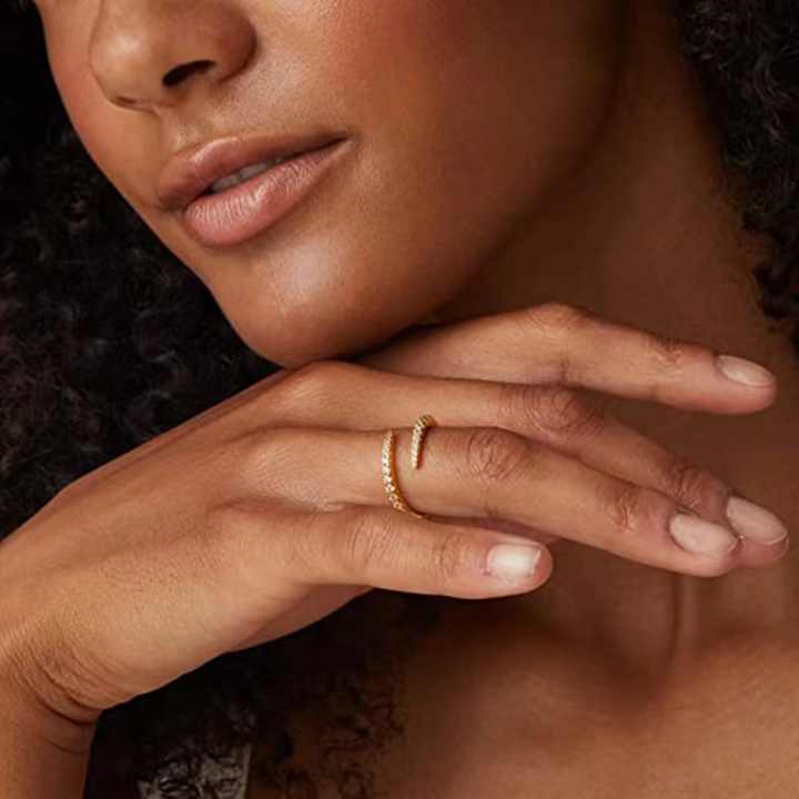 EVELINE - Bague ajustable en pierre de zircone de créateur