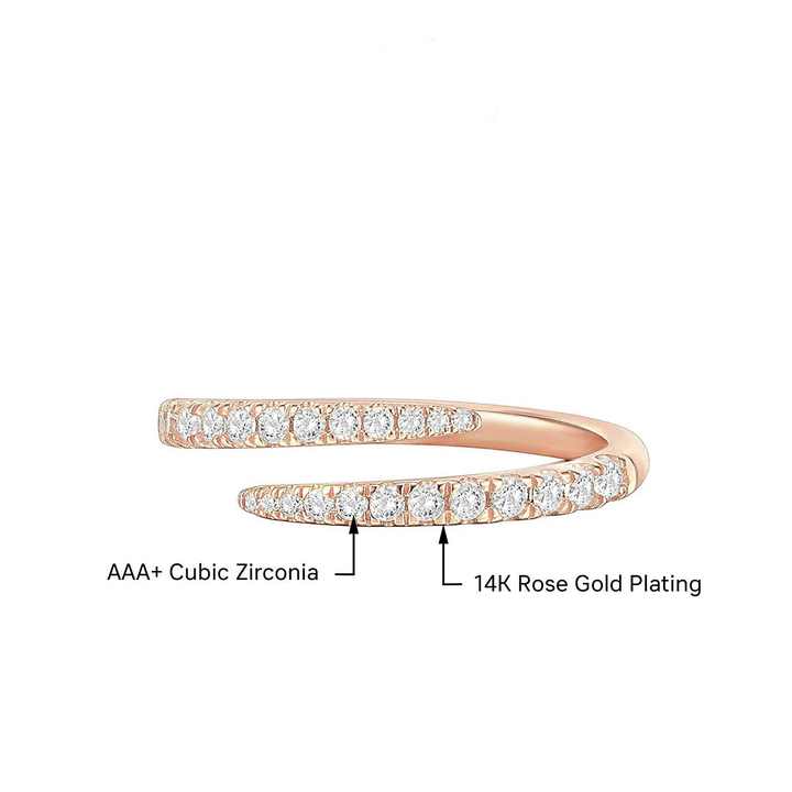 EVELINE - Bague ajustable en pierre de zircone de créateur