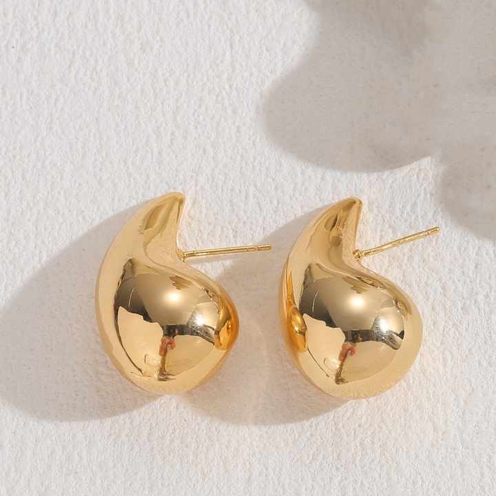 Boucles d'oreilles en plaqué or ELLA Fashion Droplet - Luxueuses et élégantes