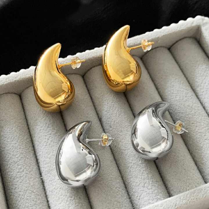 Boucles d'oreilles en plaqué or ELLA Fashion Droplet - Luxueuses et élégantes