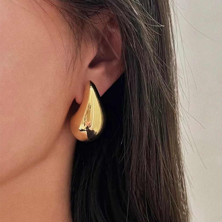 Boucles d'oreilles en plaqué or ELLA Fashion Droplet - Luxueuses et élégantes