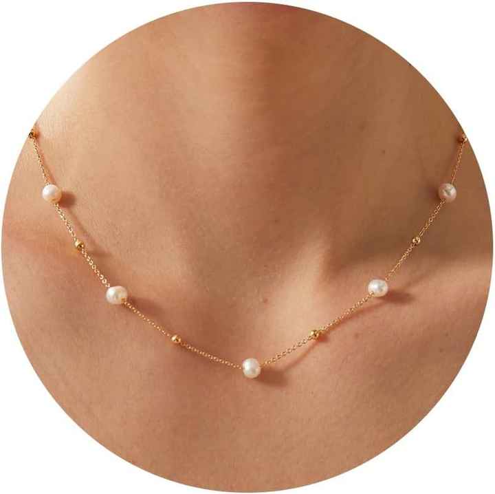 Delicate Pearl Chain Necklace: Effortless Elegance in 14K Gold Plating