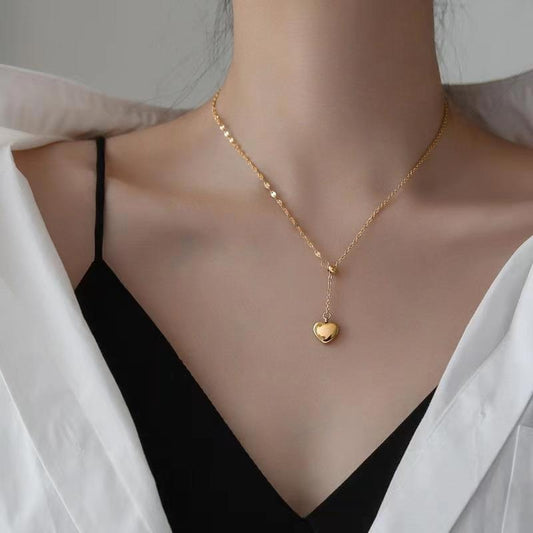 Heartfelt Charm 18K vergulde hartvormige hanger ketting