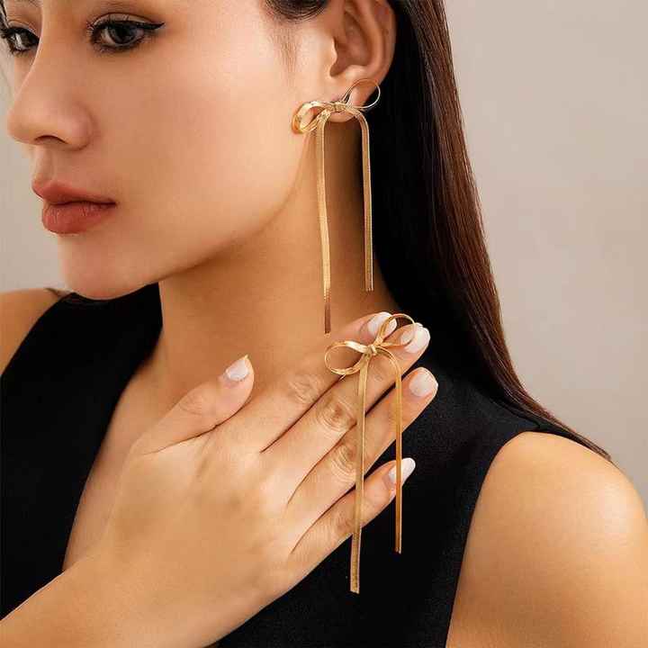Eco-Friendly BEATRICE Ribbon Bow Earrings - Sweet, Cool & Trendy