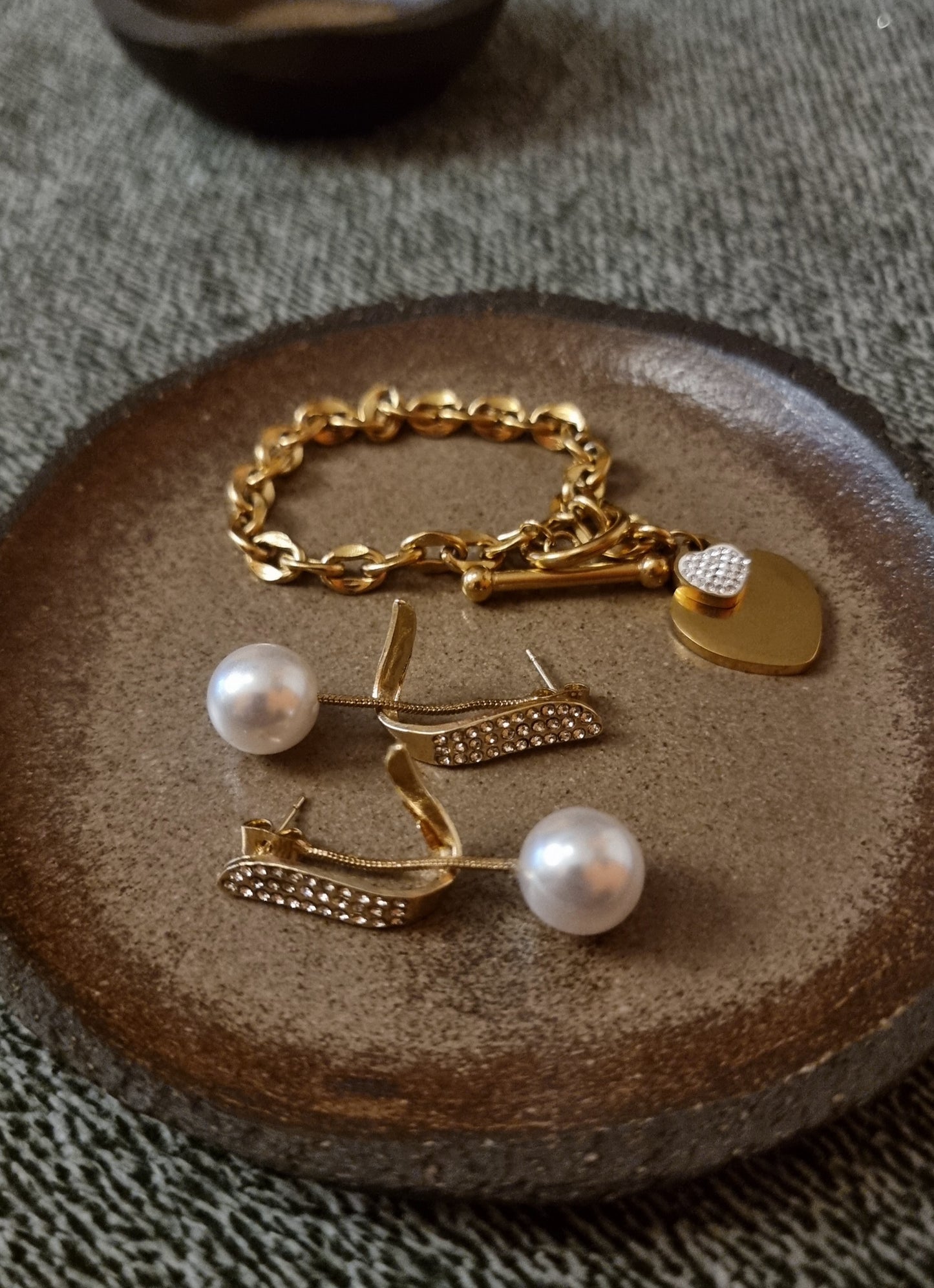 18K vergulde parel- en strass-oorbellen - nieuwe collectie 2025