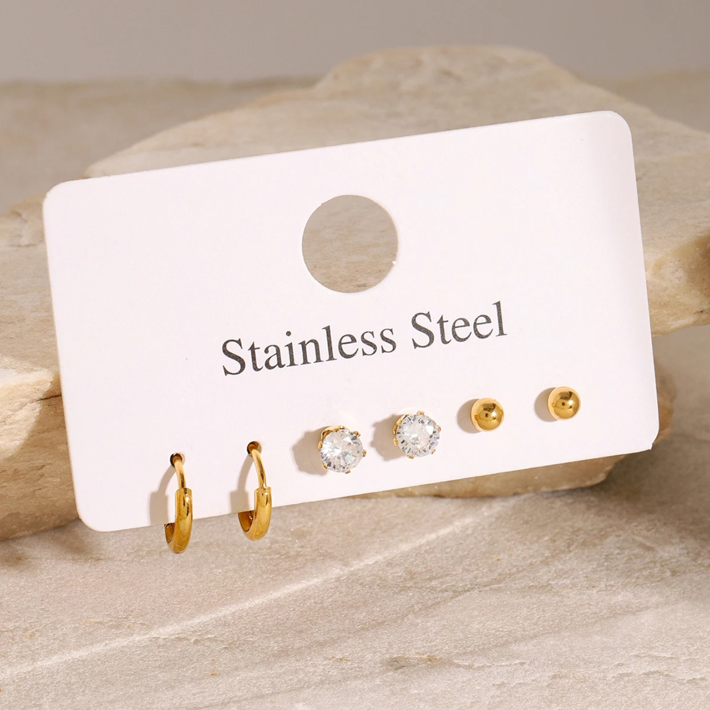 Gold plated hoop earring set