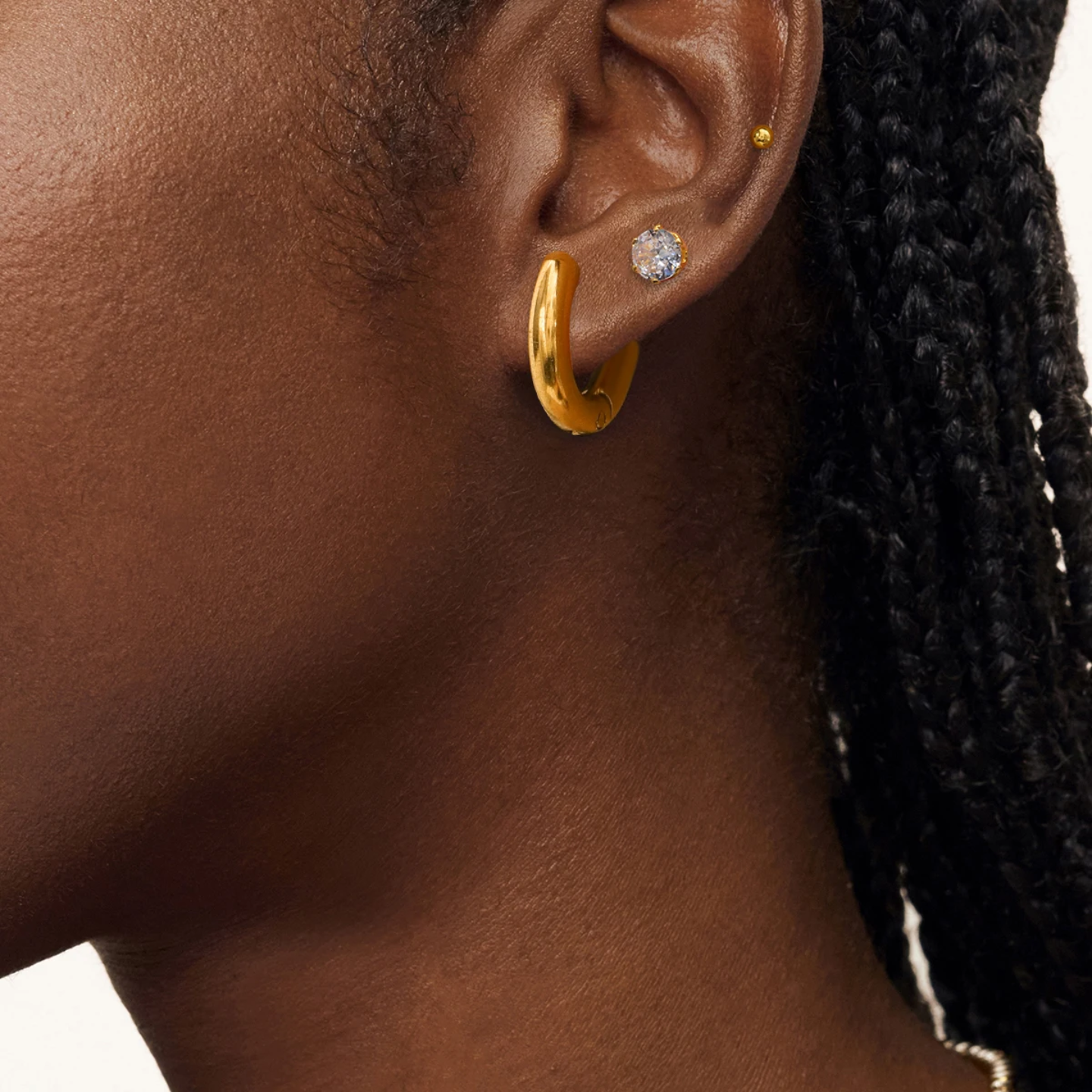 Gold plated hoop earring set